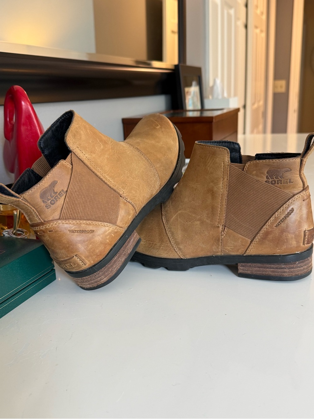 Sorel Brown Suede Chelsea Ankle Boots